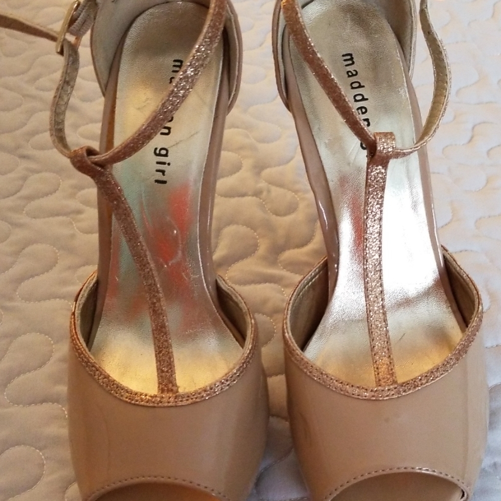 Madden Girl Nude and Rose gold high heels